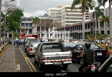 Centro Città distretto finanziario vista al governo Casa Port Louis Mauritius Foto Stock