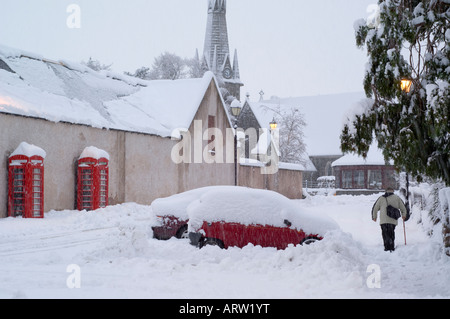 Nevicata nel Braemar Foto Stock