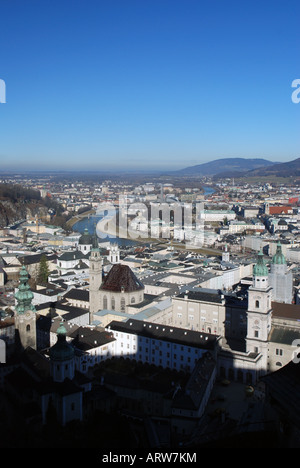 Vista panoramica dalla rocca vecchia Salzberg Austria Foto Stock