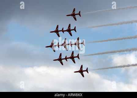 RAF BAe Hawks frecce rosse Farnborough Air Show 2006 Foto Stock