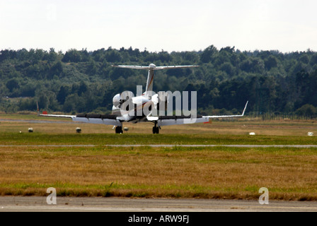 Gulfstream 4 Landing Farnborough Air Show 2006 Foto Stock