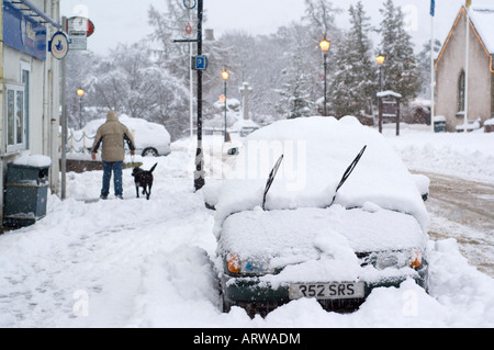 Nevicata nel Braemar Foto Stock