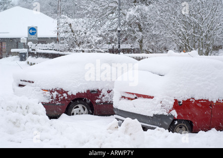 Nevicata nel Braemar Foto Stock