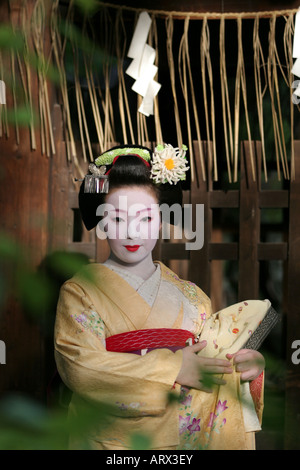 Umechika 22 enne Maiko dal distretto di Kamishichiken Giappone Kyoto 18 10 2005 Foto Stock