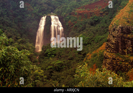 Cascate Opaekaa sull'Isola di Kauai Foto Stock