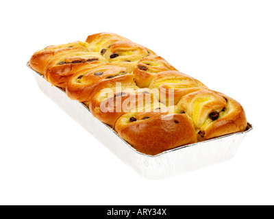 Brioche francese focaccia con scaglie di cioccolato Foto Stock