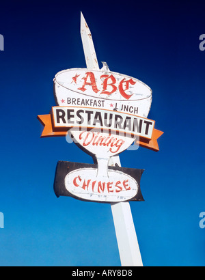 ABC Ristorante Cinese segno sulla vecchia strada 66 in Kingman Arizona Foto Stock