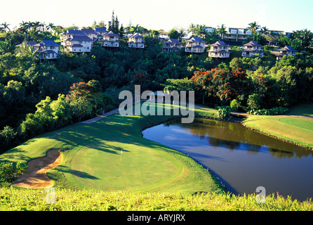 Princeville Makai, oceano n. 3, Kauai, Hawaii. Architetto: Robert Trent Jones II Foto Stock