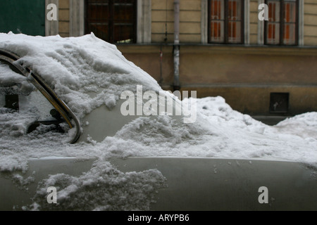 Inverno a Cracovia Polonia Foto Stock