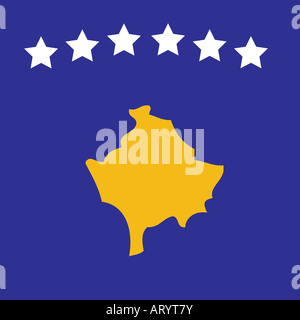 Immagine vettoriale della nuova bandiera kosovara Foto Stock