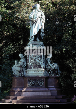 Düsseldorf Königsallee, Denkmal für Peter Cornelius Foto Stock