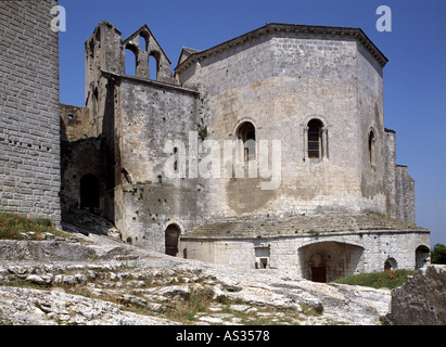 Montmajour bei Arles, Abteikirche, Ostansicht Foto Stock