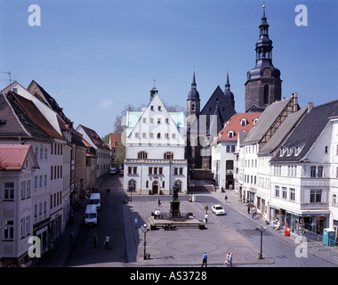 Eisleben, Lutherstadt, Markt, Foto Stock