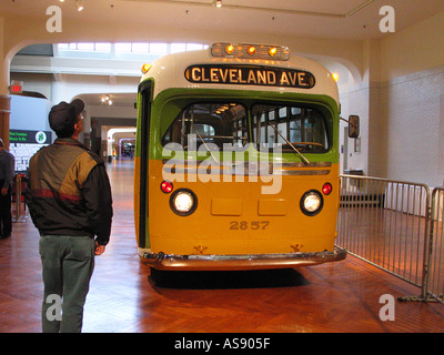 Bus dove Rosa Parks è stato arrestato in mostra presso il Museo Henry Ford Foto Stock