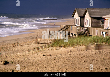 Avon North Carolina case vacanza sulla spiaggia a North Carolina s Outer Banks vulnerabili agli uragani Foto Stock