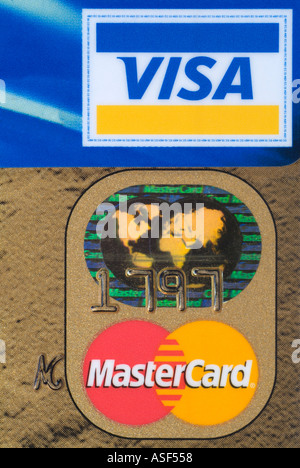 Visa e Mastercard Carte di credito Foto Stock