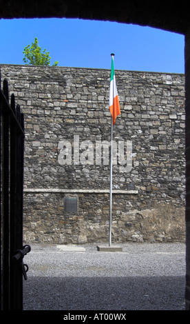 Il cortile dove i leader della sollevazione 1916 erano stati eseguiti. . Kilmainham Gaol, Dublino, County Dublin, Irlanda. Foto Stock