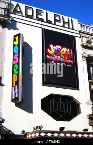 Facciata di Adelphi Theatre, Strand, Londra, Inghilterra, Regno Unito Foto Stock