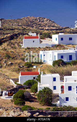 Chiese e cappelle in Hora o la città di Mykonos sull'isola greca di Mykonos in Grecia Foto Stock