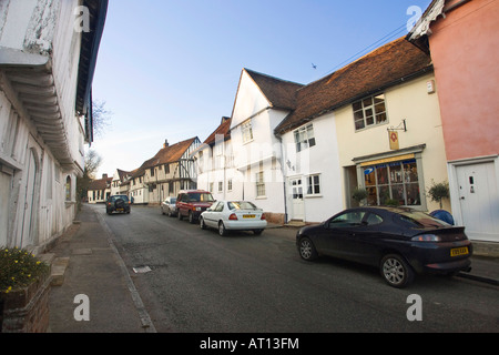 In legno tradizionali case di telaio a Lavenham, Suffolk, Regno Unito, 2008 Foto Stock