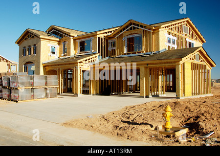 I dettagli della nuova casa in costruzione un nuovo sviluppo residenziale in Arizona Foto Stock