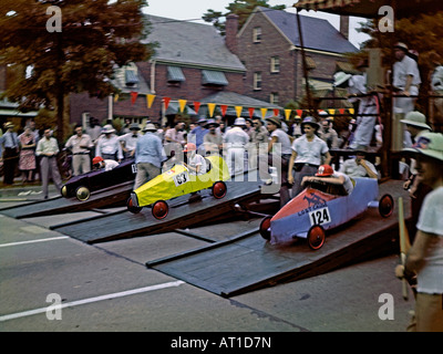 Linea di partenza a soapbox derby, Washington DC, c. 1947 Foto Stock