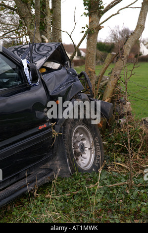 Incidente stradale sulla A38 Foto Stock