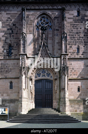 St. Wendel, Basilika San Wendelin (Wendalinusbasilika), Westportal Foto Stock