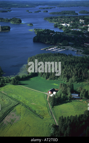 Laghi di Kuopio FINLANDIA vista aerea Foto Stock