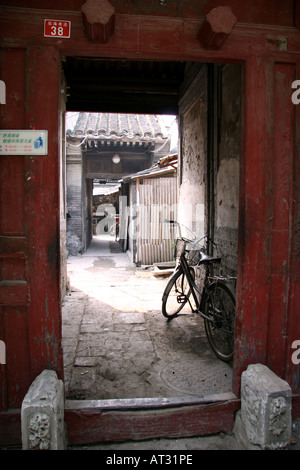 Un tradizionale cortile residence chiamato siheyuan su Jiuyin Jie, Pechino, Cina Foto Stock