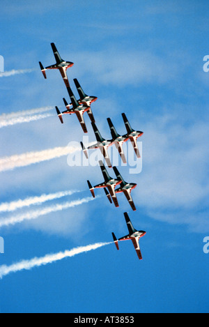 Canadian Air force team acrobatico snowbirds La Snowbirds volare il Canadair CT 114 Tutor Foto Stock