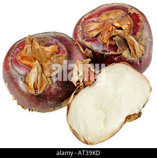 Tre le castagne d'acqua TAGLIARE Foto Stock