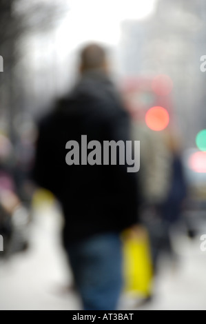 Al di fuori della Messa a fuoco immagine di Oxford Street Londra solo uso editoriale Foto Stock