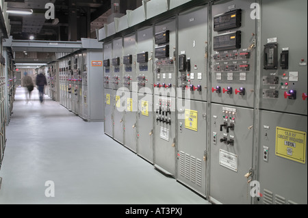 Alimentazione elettrica impianto sottostazione del pannello di controllo Foto Stock