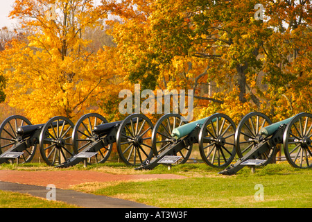 I cannoni in campi di Antietam Battlefiled nazionale Foto Stock