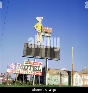 Geografia / viaggi, STATI UNITI D'AMERICA, Texas, Amarillo, Route 66, Il grande ristorante texano, Gastronomia, Pubblicità, steakhouse, CEAM, Foto Stock