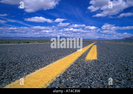 Svuotare del tratto di strada nelle zone rurali del Nevada Foto Stock