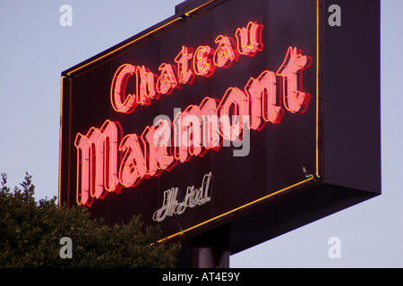 Chateau Marmont Hotel segno sulla Sunset Strip di Los Angele Foto Stock