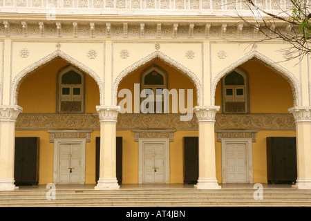 Facciata laterale di Khilwat Mahal, sede di Nizams in Hyderabad, India Foto Stock