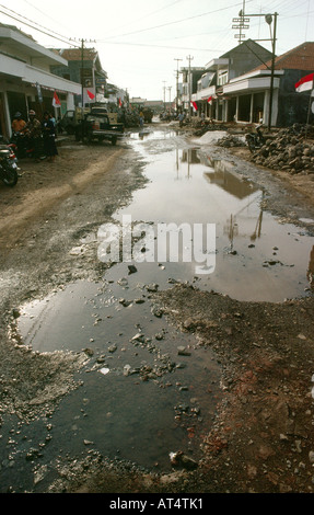 Indonesia Jepara Java main street Foto Stock