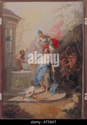 Belle arti, Maulbertsch Franz Anton (1724 - 1796), pittura, creazione dell'uomo da th Tiziano Prometeo, scetch, XVIII secolo, olio su tela, Museo Nazionale Bavarese di Monaco di Baviera , artista del diritto d'autore non deve essere cancellata Foto Stock