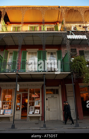 La facciata della casa nel Quartiere Francese di New Orleans. In Louisiana, Stati Uniti d'America. Foto Stock