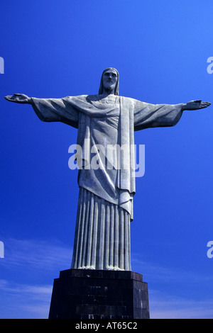 Statua del Cristo Redentor, Cristo Redentore, Corcovado Rio de Janeiro, Brasile Foto Stock