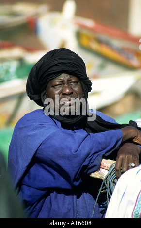 Pescatore, Plage de Peche, Nouakchott, Mauritania Foto Stock