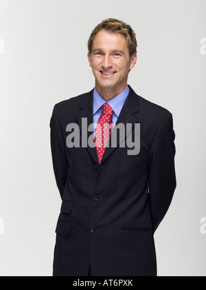 Giovane imprenditore, sorridente, ritratto Foto Stock