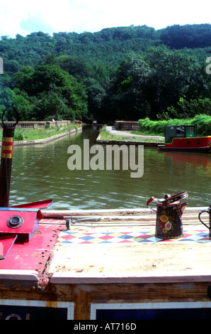 Barca stretta Dundas acquedotto Kennet and Avon canal Foto Stock