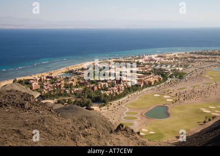 Taba Heights Sinai Egitto Nord Africa Febbraio visualizza in basso a questo scopo costruito resort sul Golfo di Aqaba Foto Stock