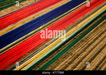 La produzione della seta in isan del nord est della Thailandia Foto Stock