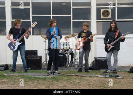 Alta scuola rock and roll band Foto Stock