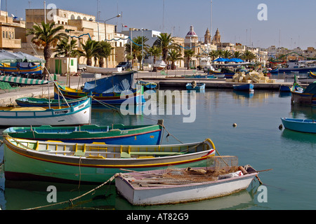 Porto di Marsaxlokk Malta Foto Stock